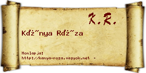 Kánya Róza névjegykártya