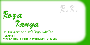 roza kanya business card